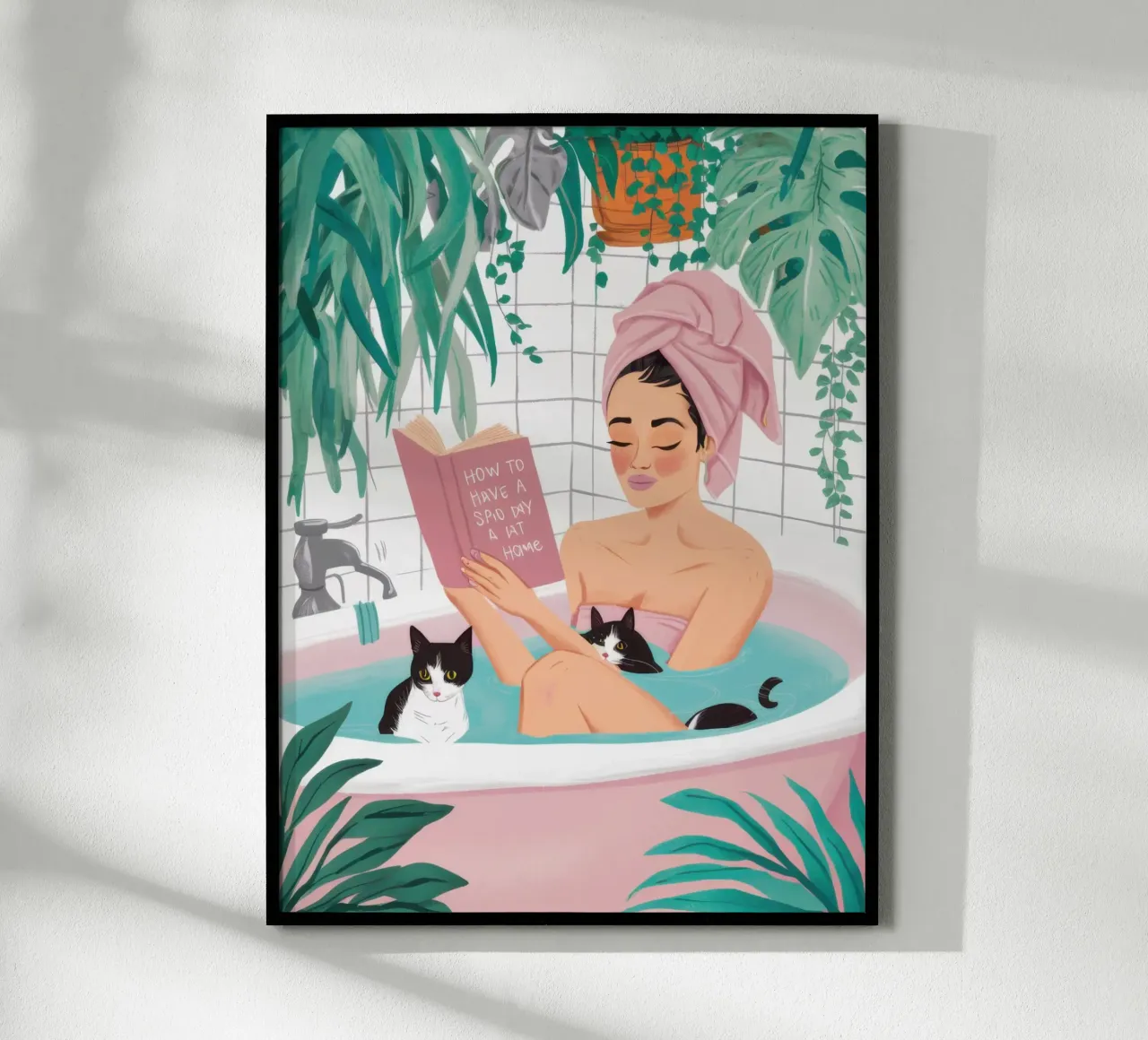 Tempo sereno in vasca poster con telaio in legno da Heaven Craft