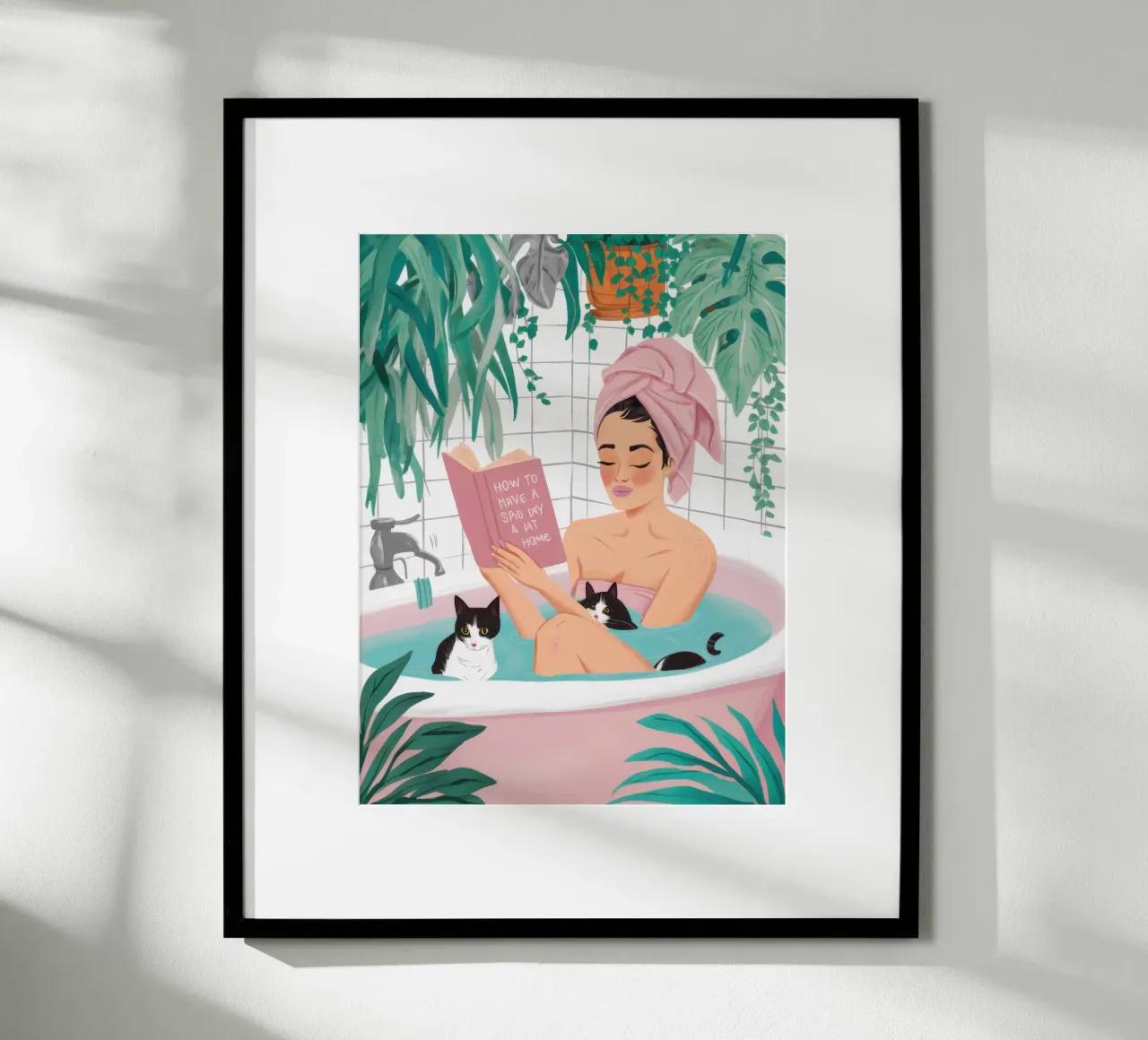Tempo sereno in vasca poster con telaio in legno da Heaven Craft