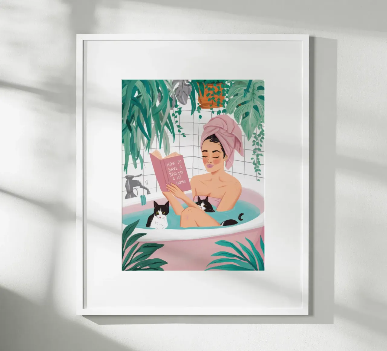 Tempo sereno in vasca poster con telaio in legno da Heaven Craft