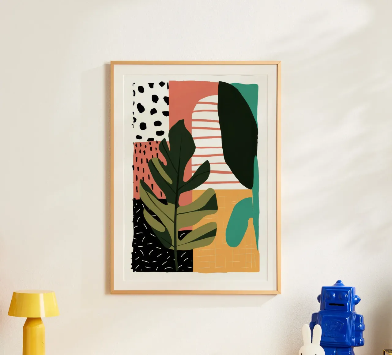 Collage botanico moderno poster con telaio in plastica da Heaven Craft