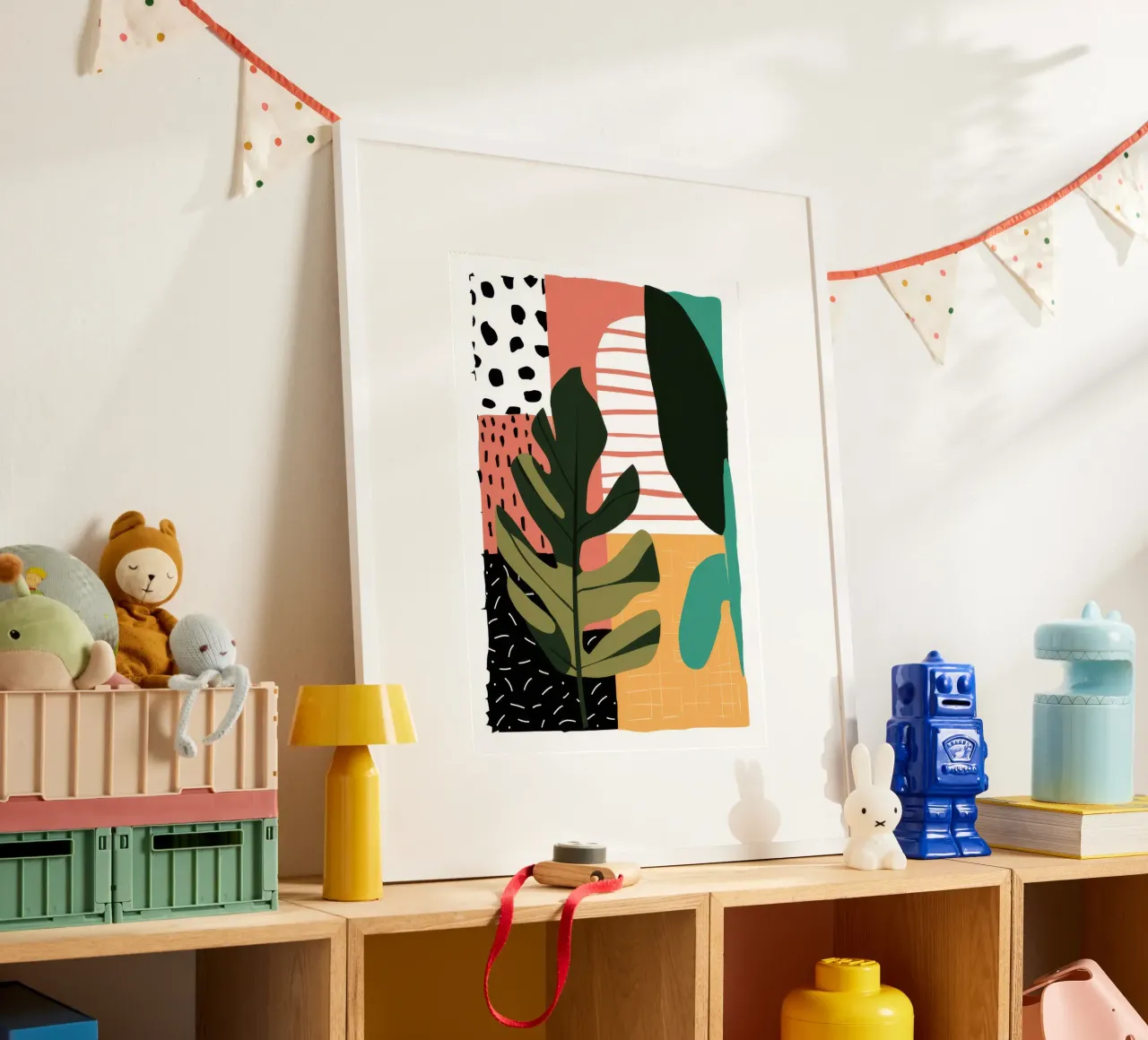 Collage botanico moderno poster con telaio in plastica da Heaven Craft