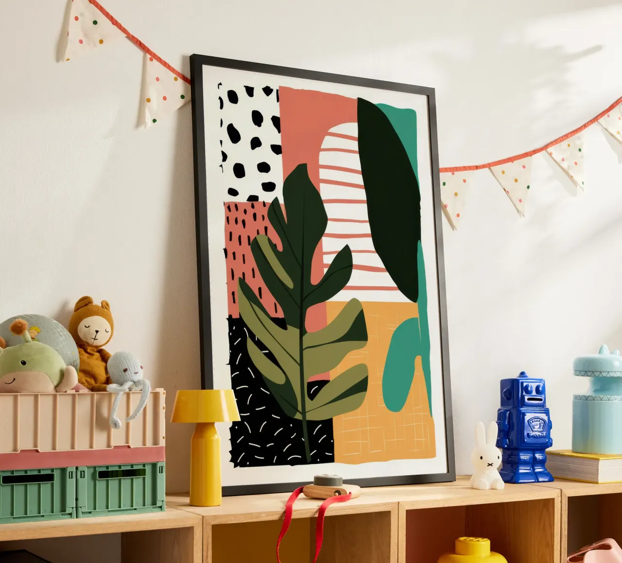 Collage botanico moderno poster con telaio in plastica da Heaven Craft