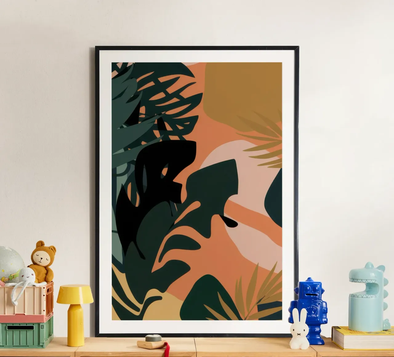 Jungle Noir poster con telaio in alluminio da Heaven Craft