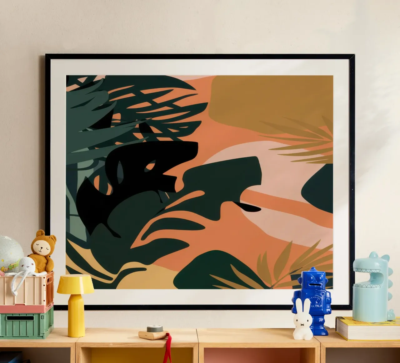 Jungle Noir poster con telaio in alluminio da Heaven Craft