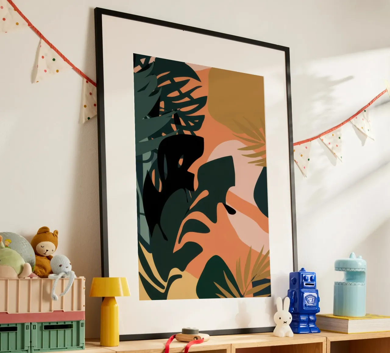 Jungle Noir poster con telaio in alluminio da Heaven Craft