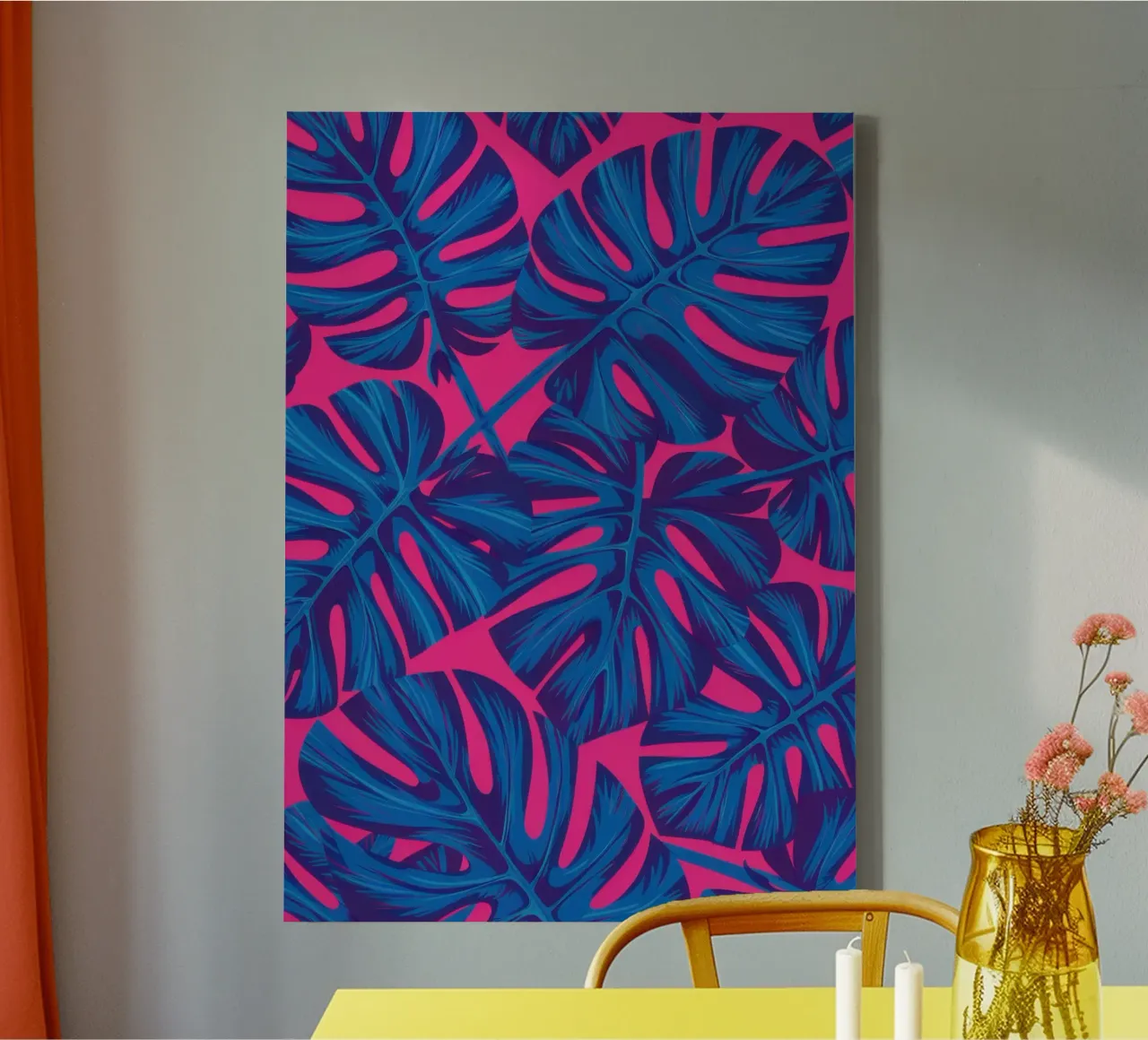 Elektrisch blauw gebladerte canvas met Baklijst van Heaven Craft