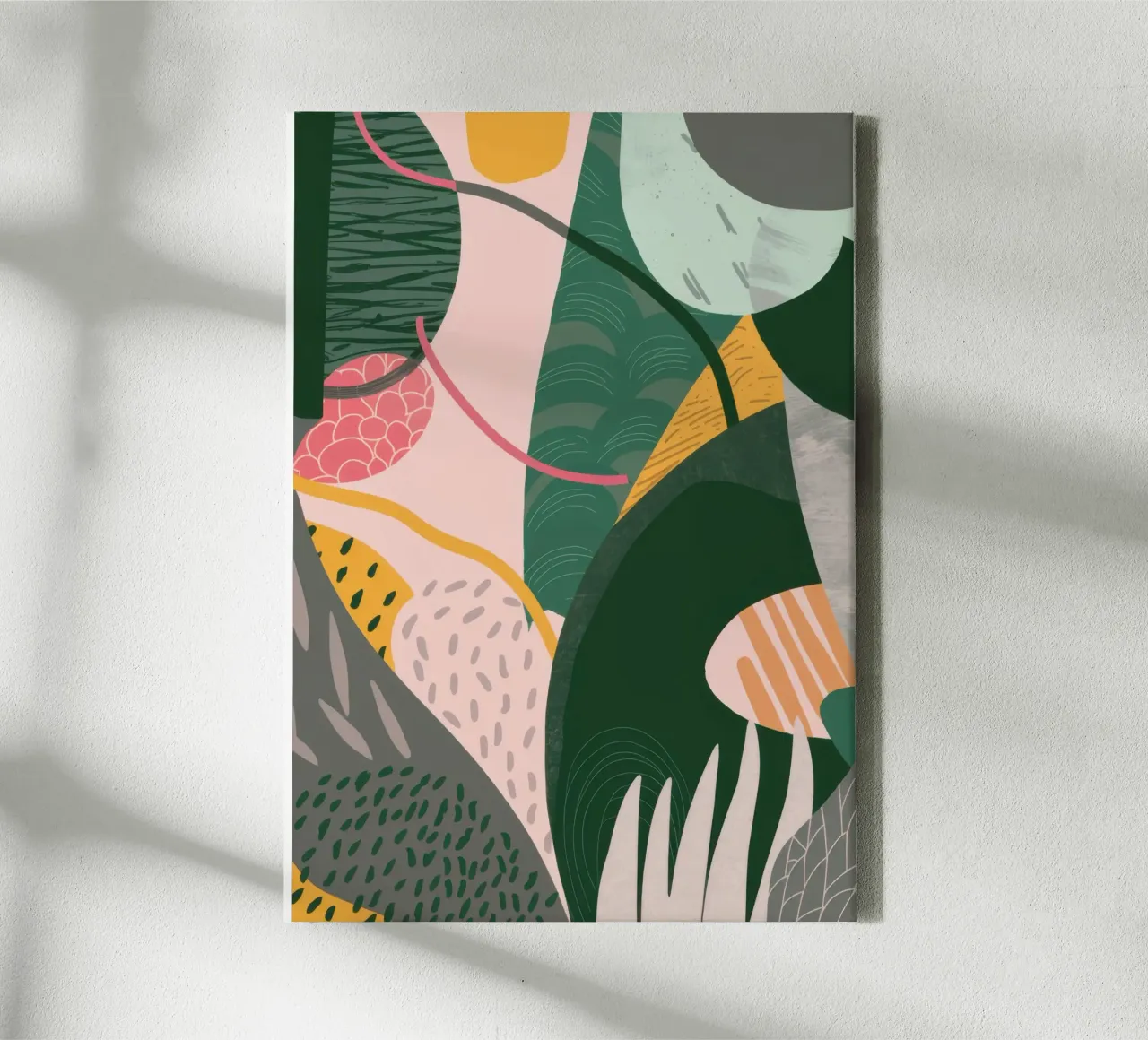 Overlapping Flora Abstract canvas with Floater frame by Heaven Craft