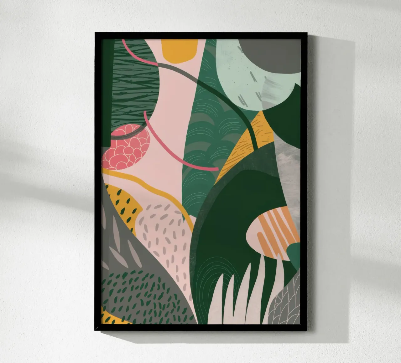 Flora sovrapposta Abstract poster con telaio in alluminio da Heaven Craft