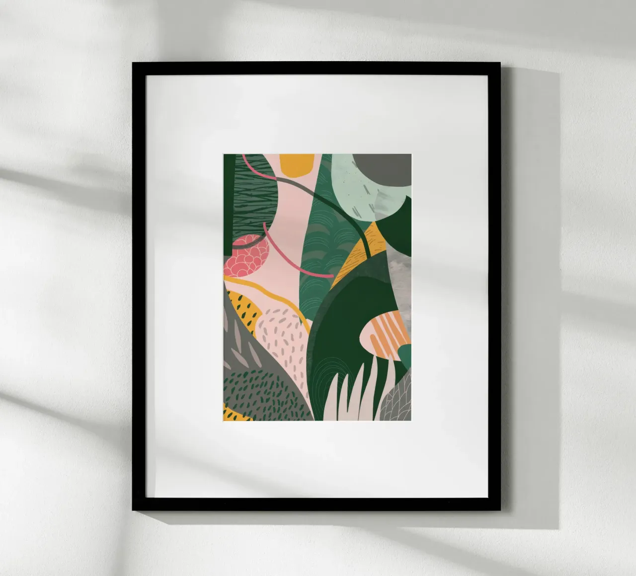 Flora sovrapposta Abstract poster con telaio in alluminio da Heaven Craft