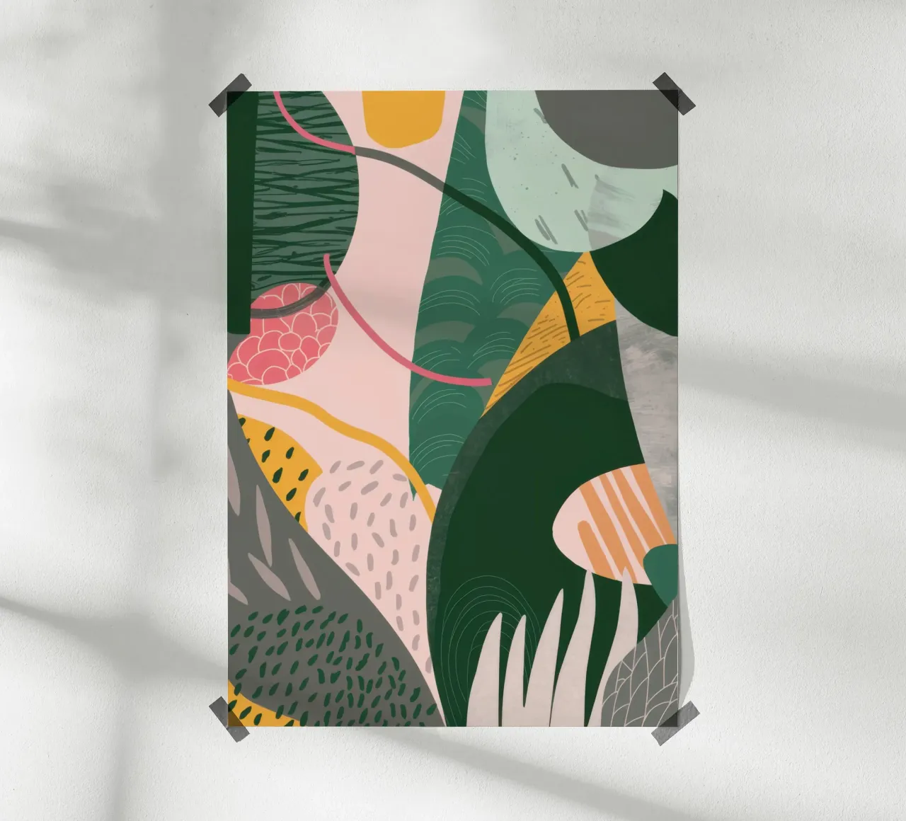 Flora sovrapposta Abstract poster con telaio in alluminio da Heaven Craft