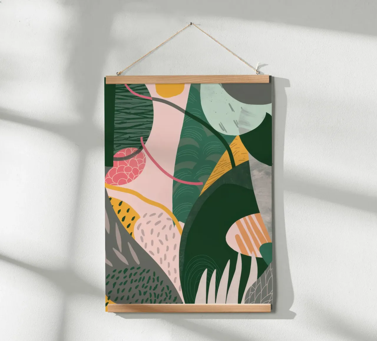 Flora sovrapposta Abstract poster con telaio in alluminio da Heaven Craft