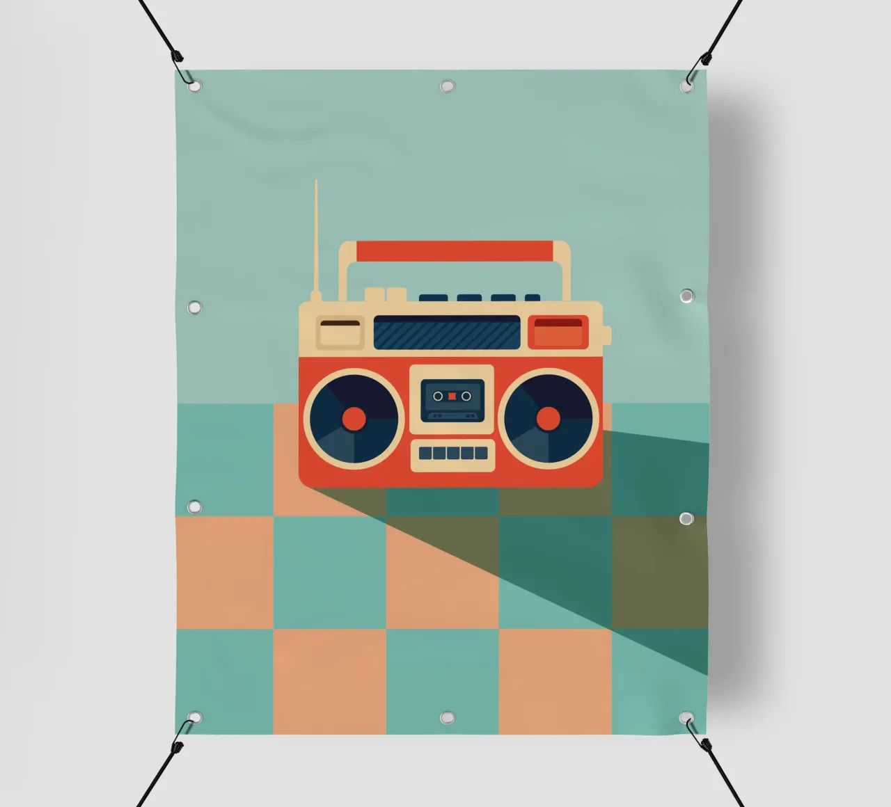 Retro Ghettoblaster telo in pvc da DARIA IVANOVNA