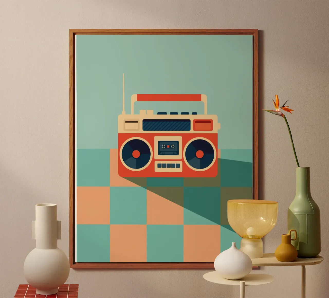 Retro Ghettoblaster alluminio dibond da DARIA IVANOVNA