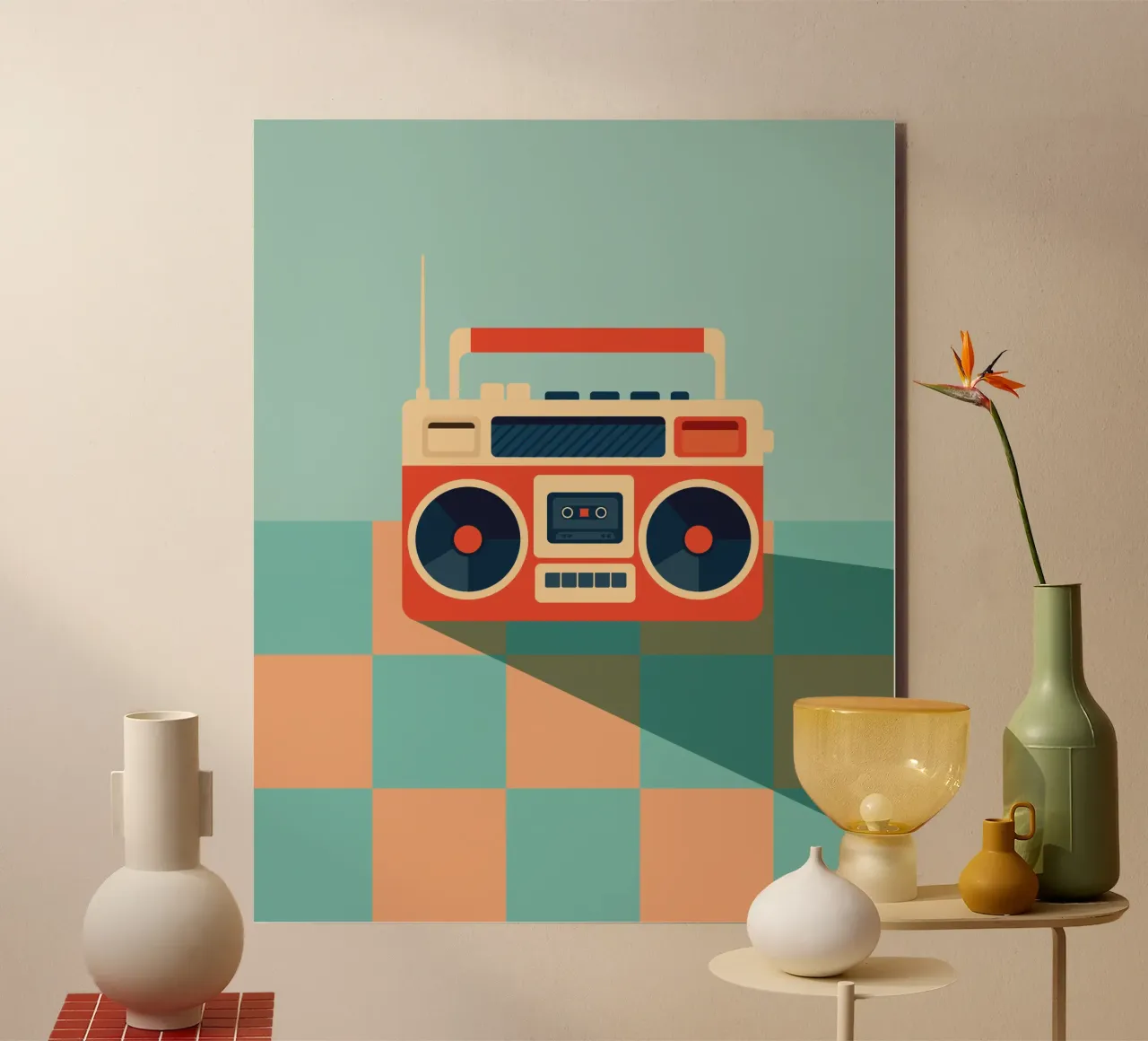 Retro Ghettoblaster alluminio dibond da DARIA IVANOVNA
