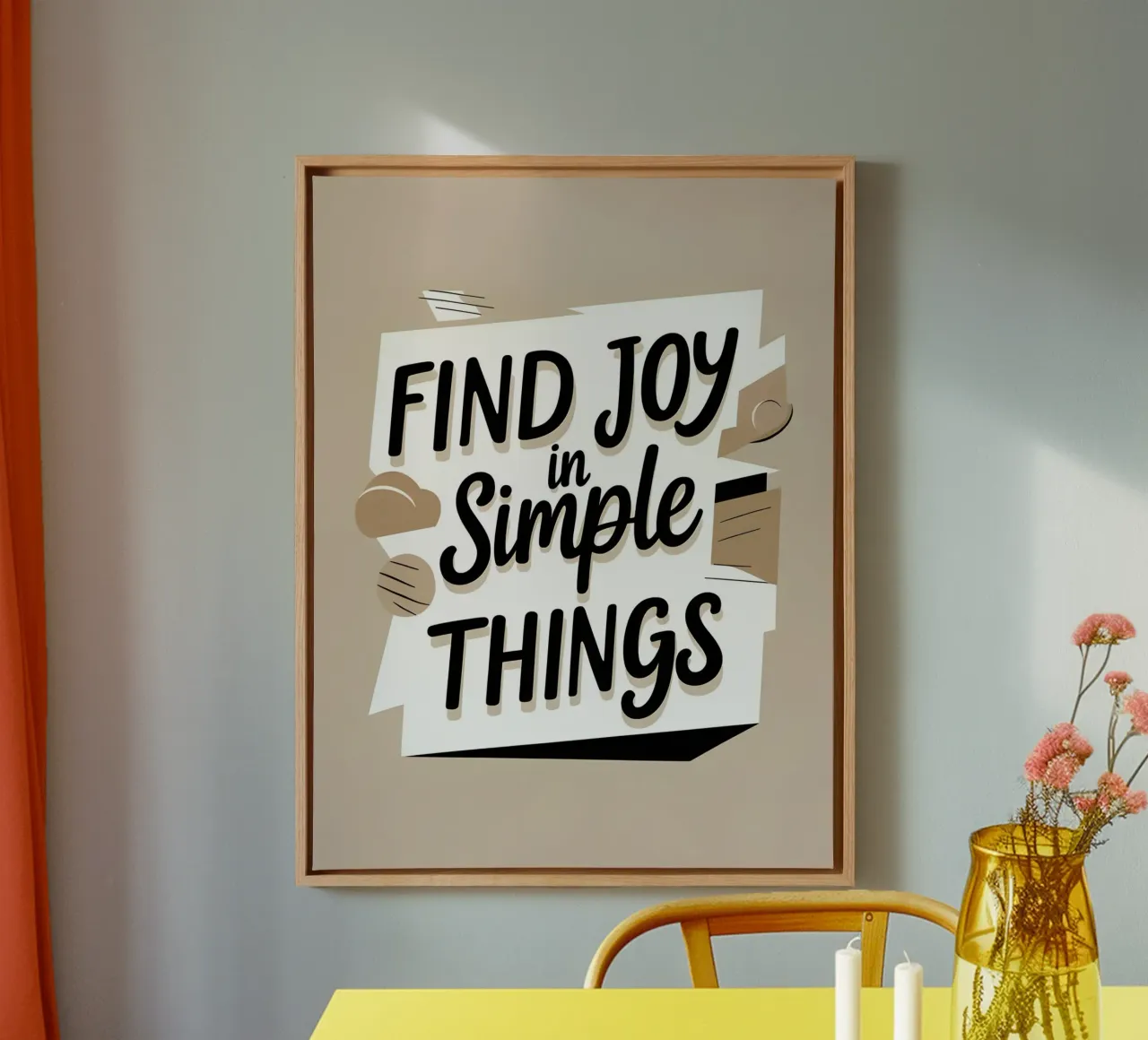 Trouver la joie dans les choses simples toile avec Caisse américaine de The Green Room