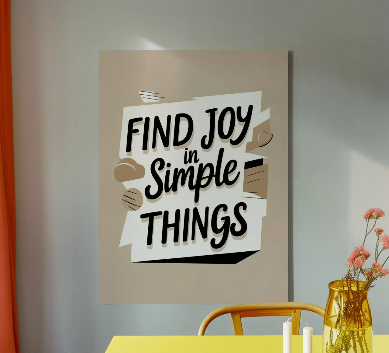 Trouver la joie dans les choses simples toile avec Caisse américaine de The Green Room