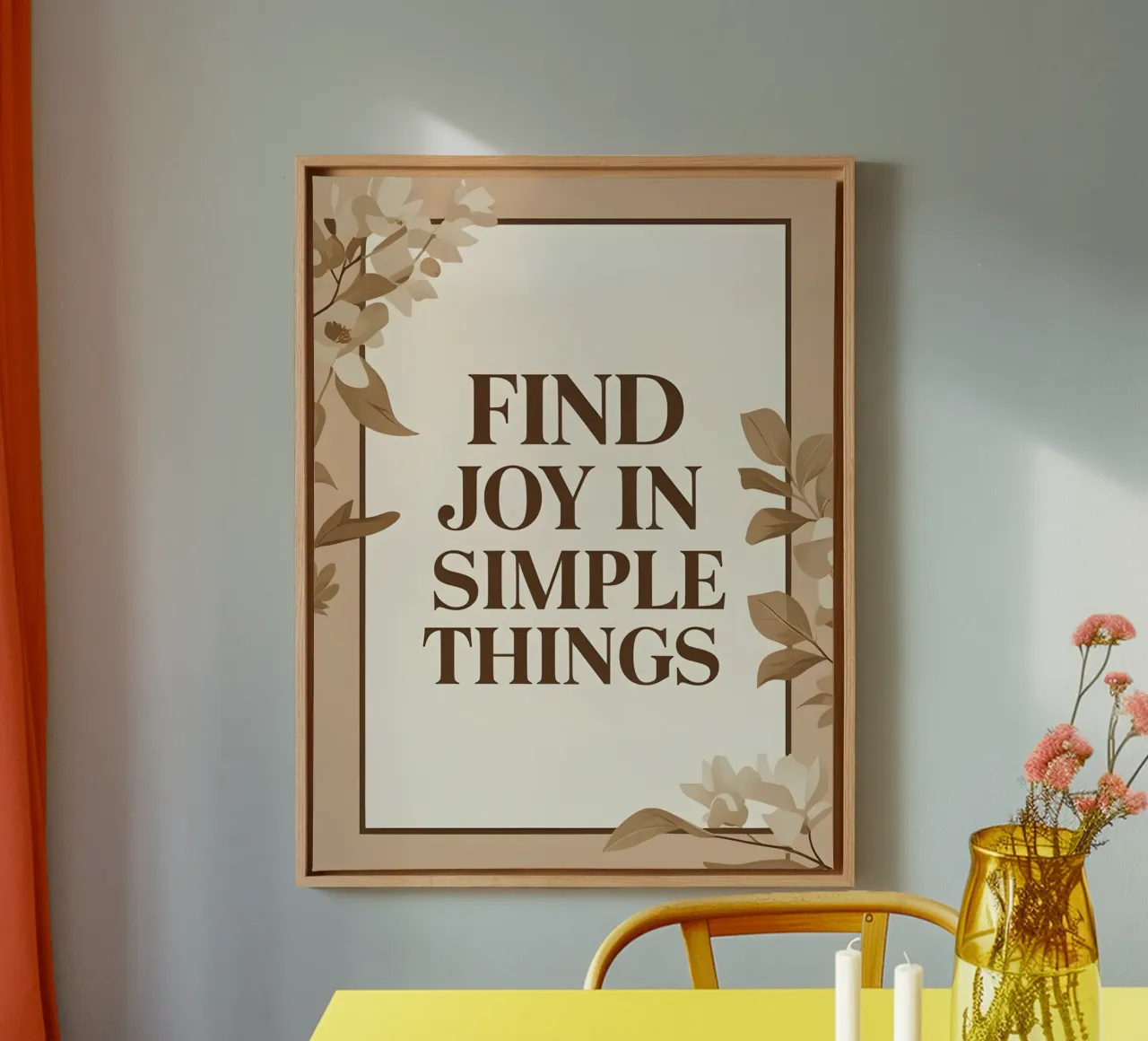 Trouver la joie dans les choses simples toile avec Caisse américaine de The Green Room