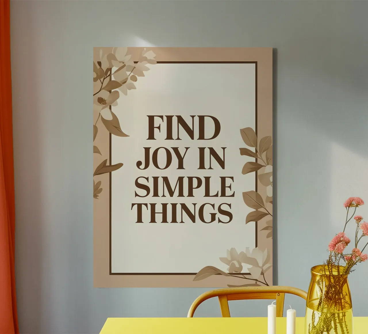 Trouver la joie dans les choses simples toile avec Caisse américaine de The Green Room