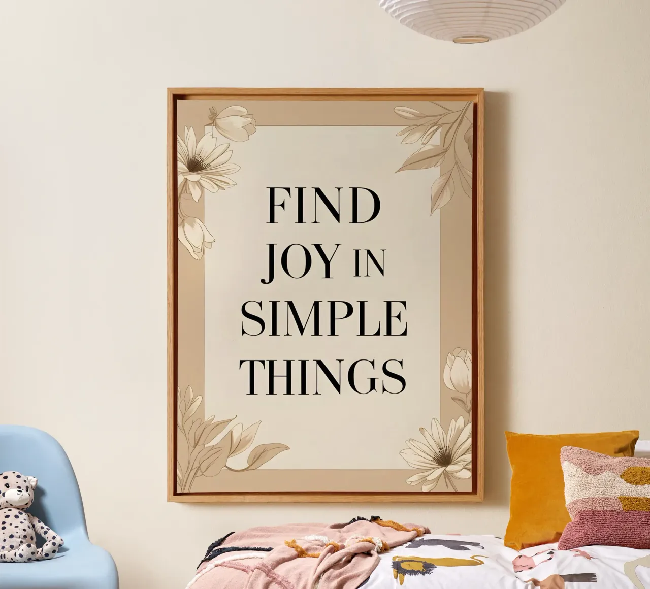 Trouver la joie dans les choses simples toile avec Caisse américaine de The Green Room
