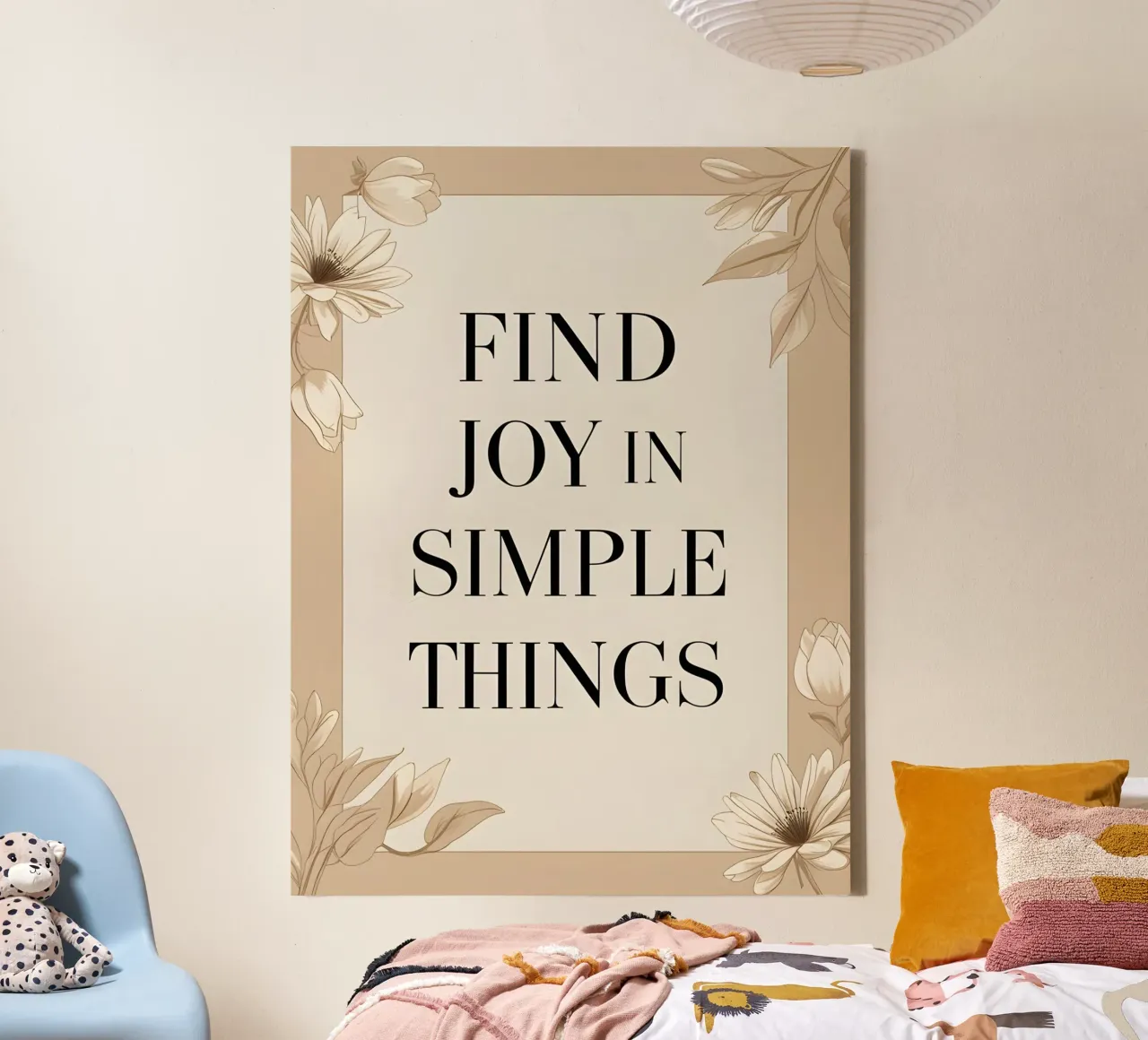 Trouver la joie dans les choses simples toile avec Caisse américaine de The Green Room