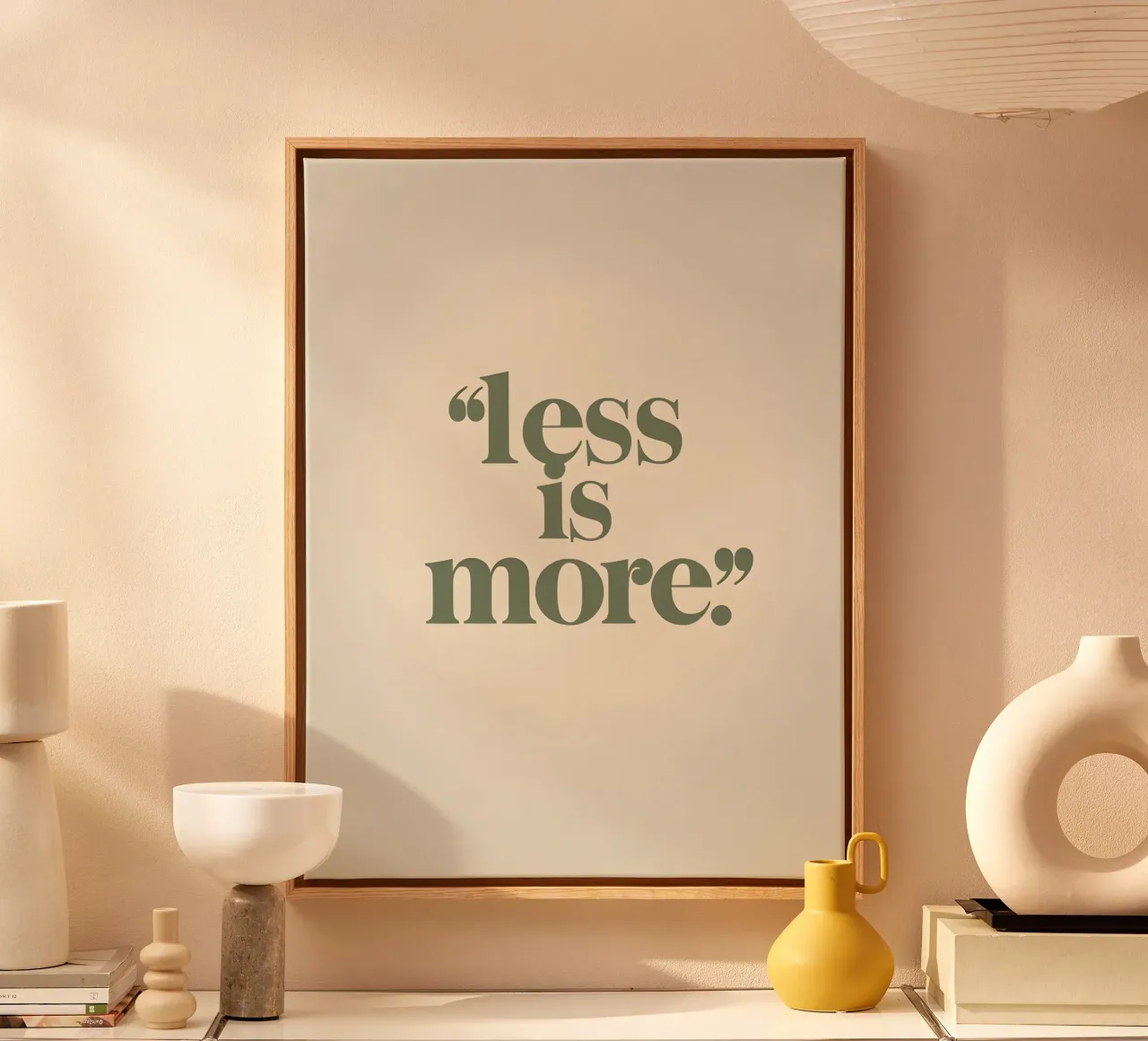 Less is More canvas with Floater frame by The Green Room
