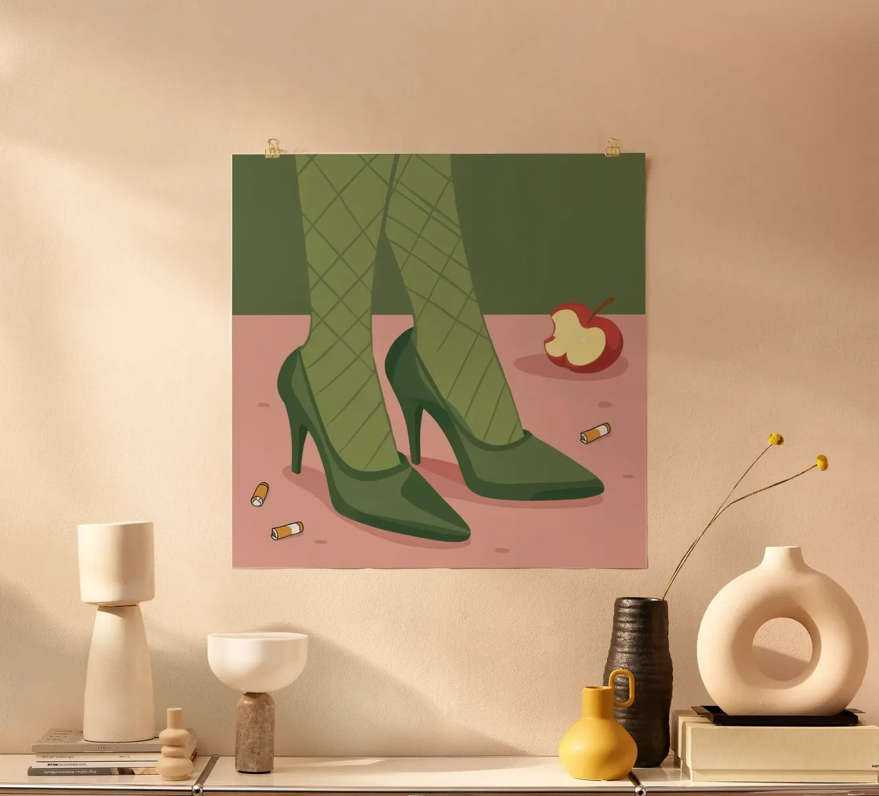 Riposo verde interrotto poster con telaio in plastica da Echo Saber