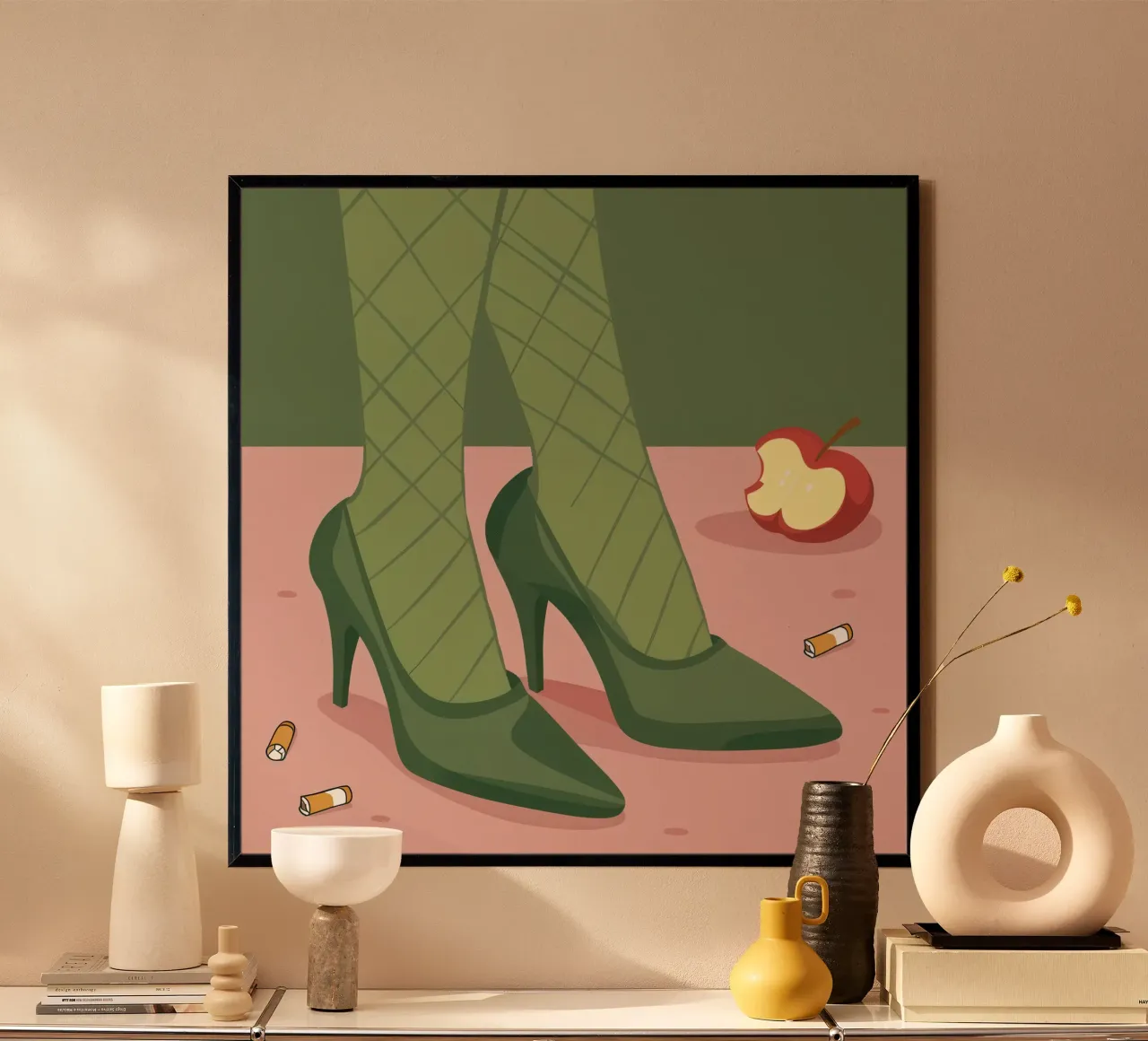 Riposo verde interrotto poster con telaio in plastica da Echo Saber