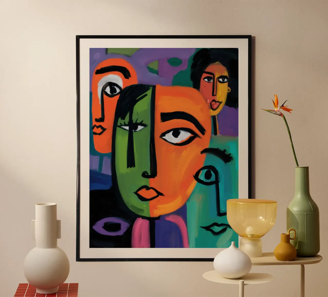 Cubist Crowd Chorus Poster von Echo Saber