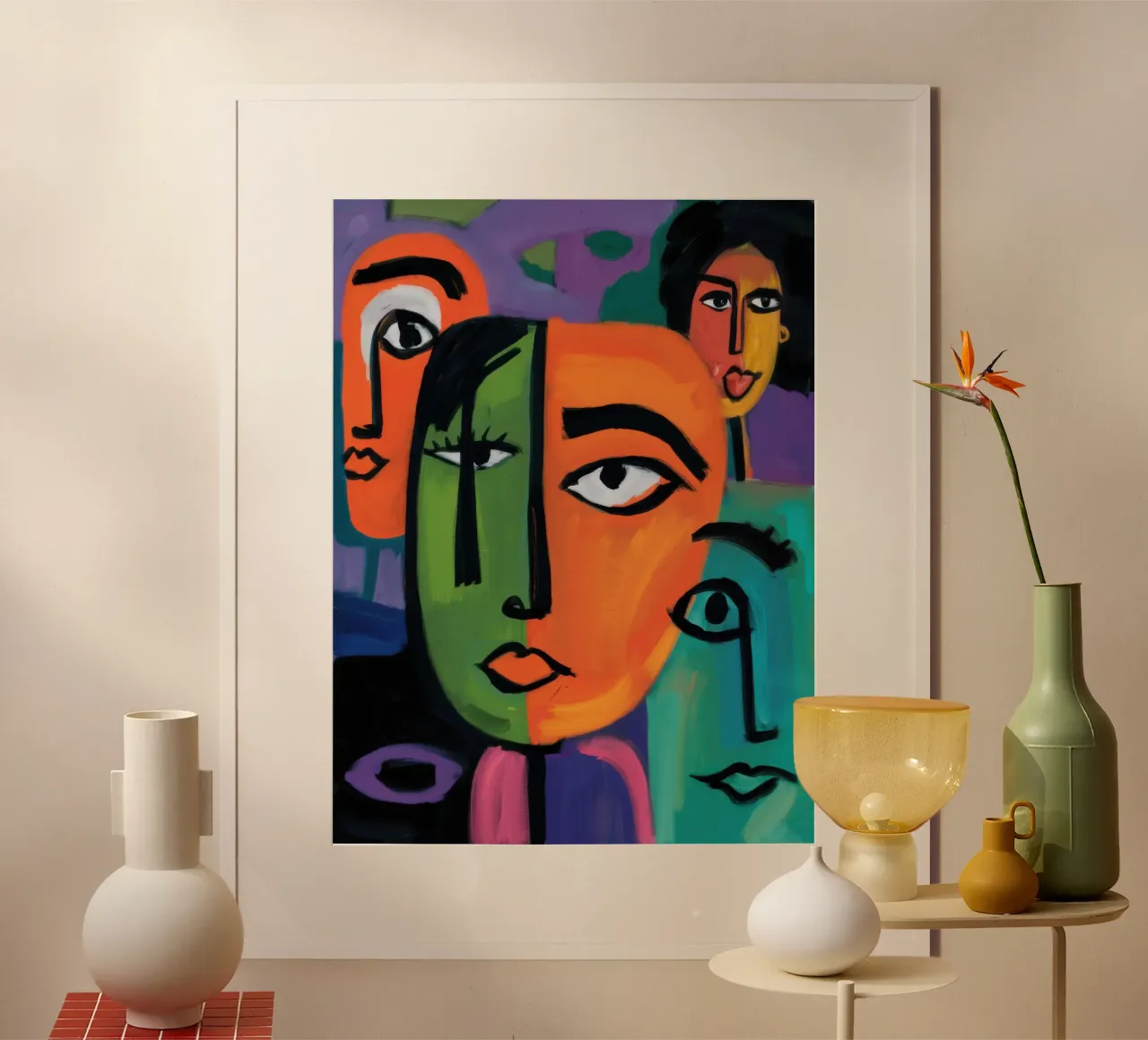 Cubist Crowd Chorus Poster von Echo Saber