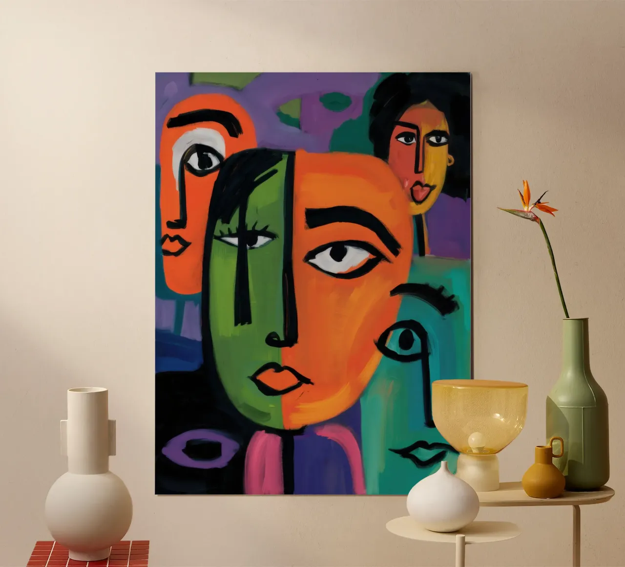 Cubist Crowd Chorus Poster von Echo Saber
