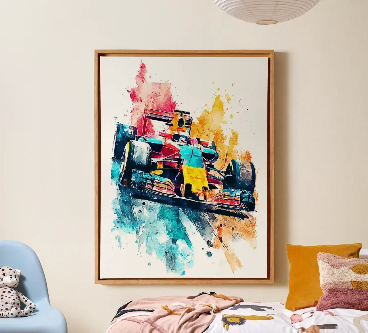 Formula 1 Watercolor tela con Cornice a cassetta da Mateo