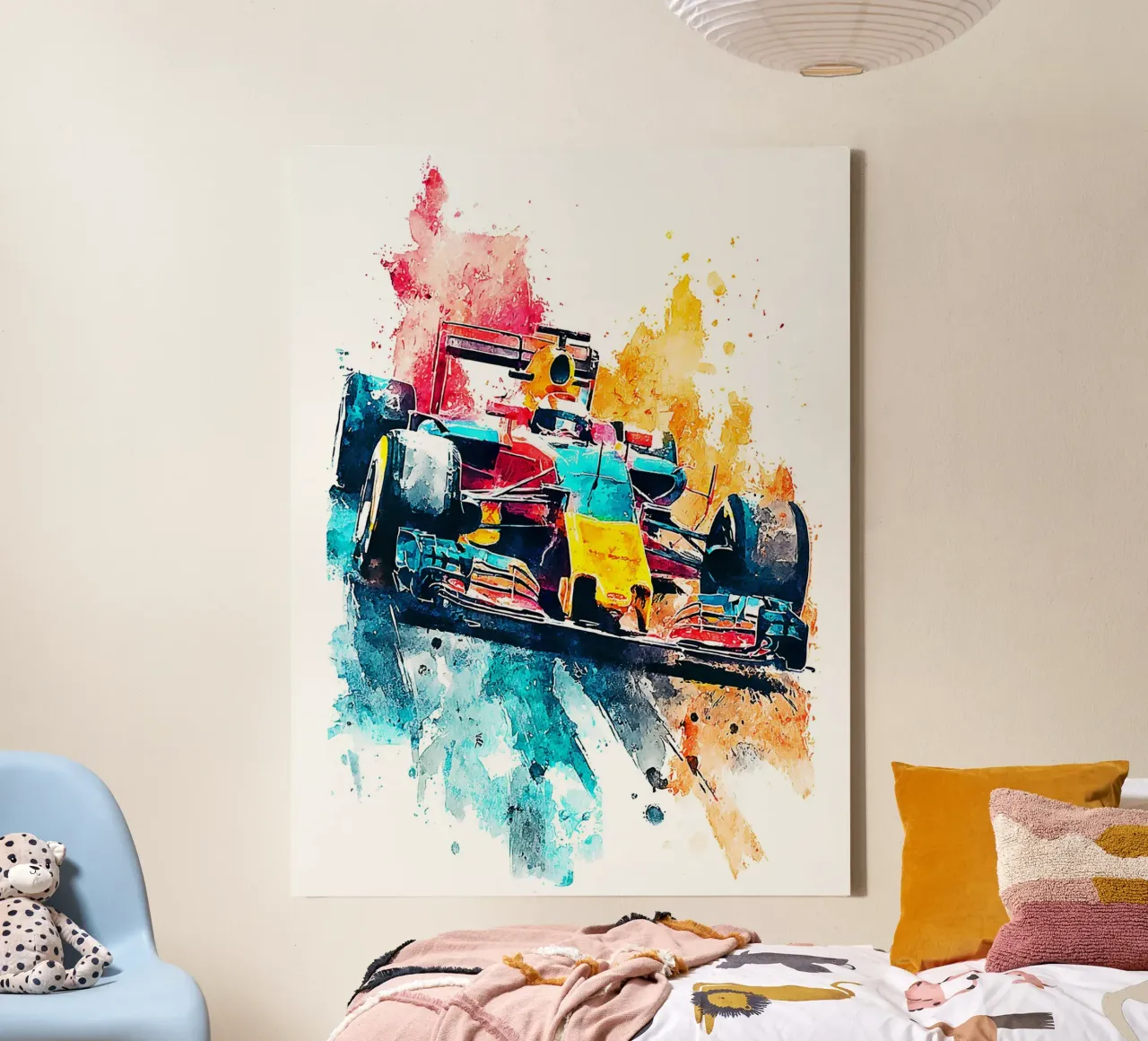 Formula 1 Watercolor tela con Cornice a cassetta da Mateo