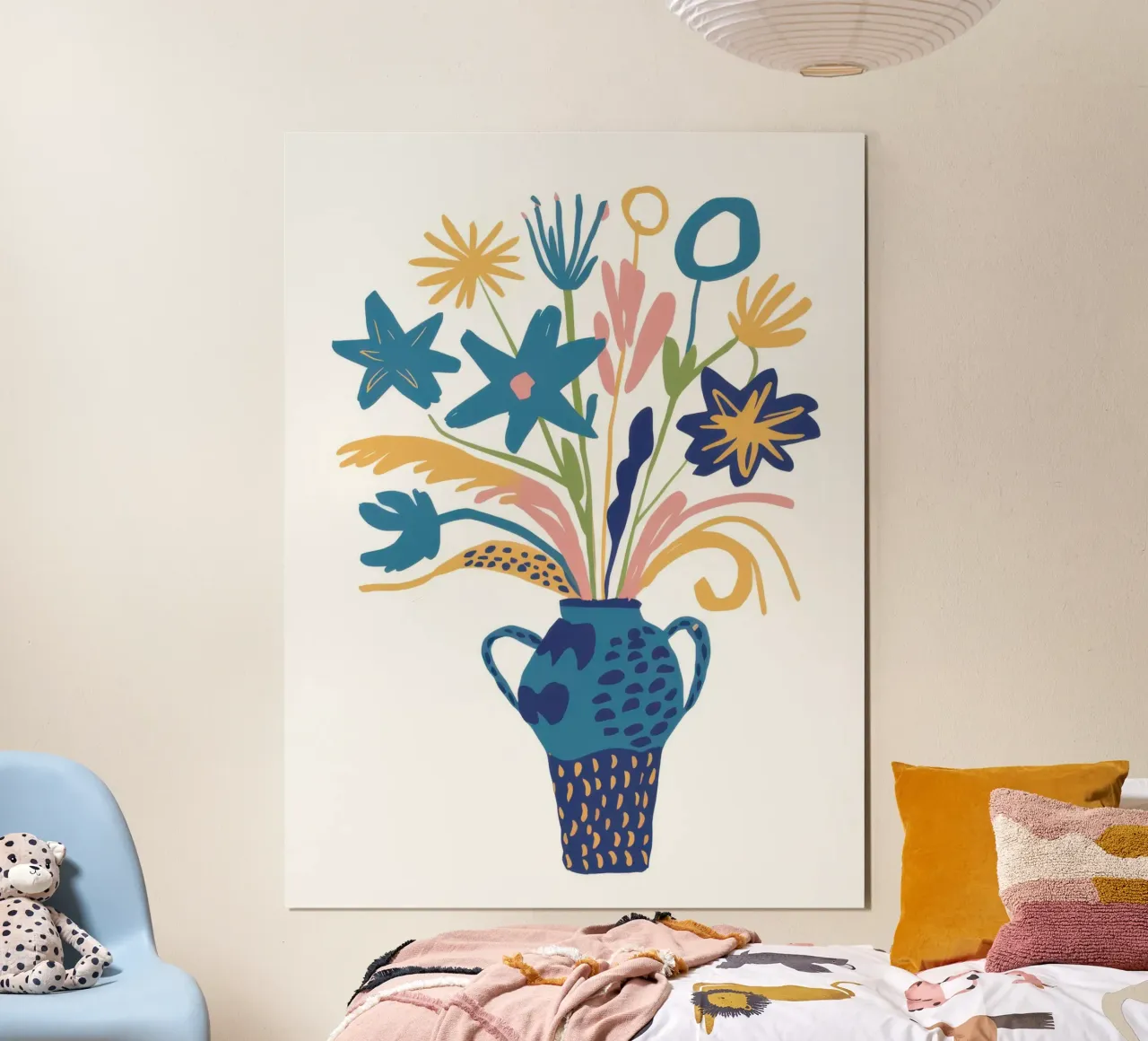 Vaso blu rustico poster con telaio in alluminio da Echo Saber