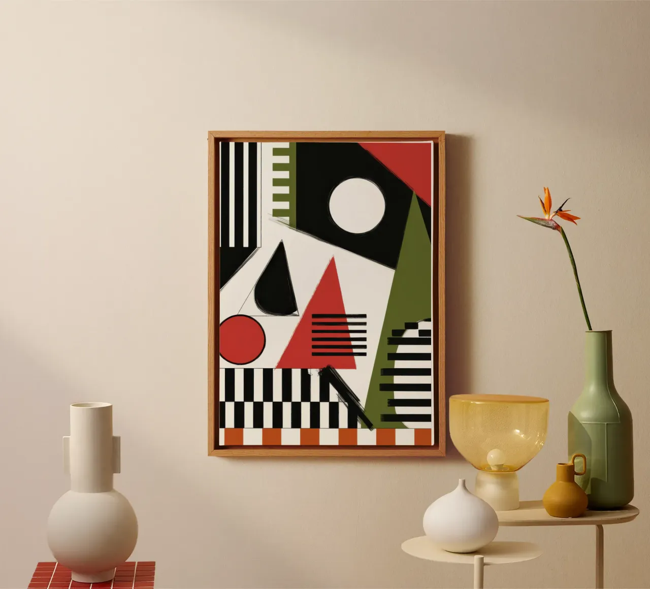 Rapsodia geometrica Bauhaus tela con Cornice a cassetta da Echo Saber
