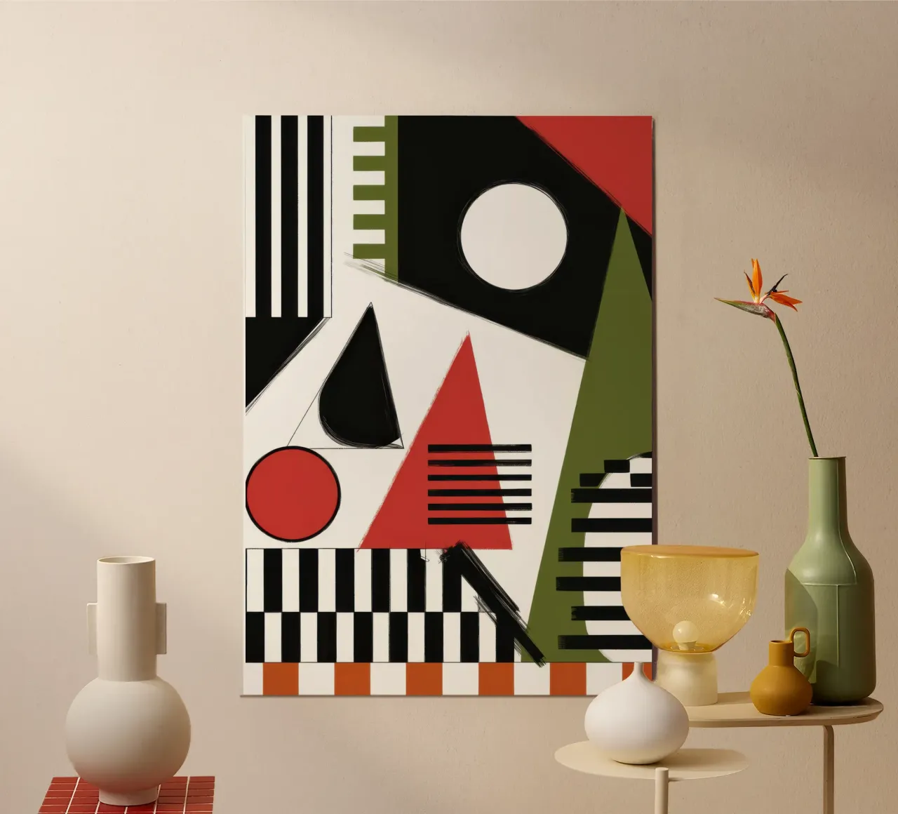 Rapsodia geometrica Bauhaus poster con telaio in plastica da Echo Saber
