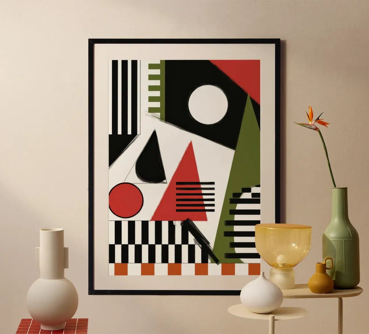 Rapsodia geometrica Bauhaus poster con telaio in plastica da Echo Saber