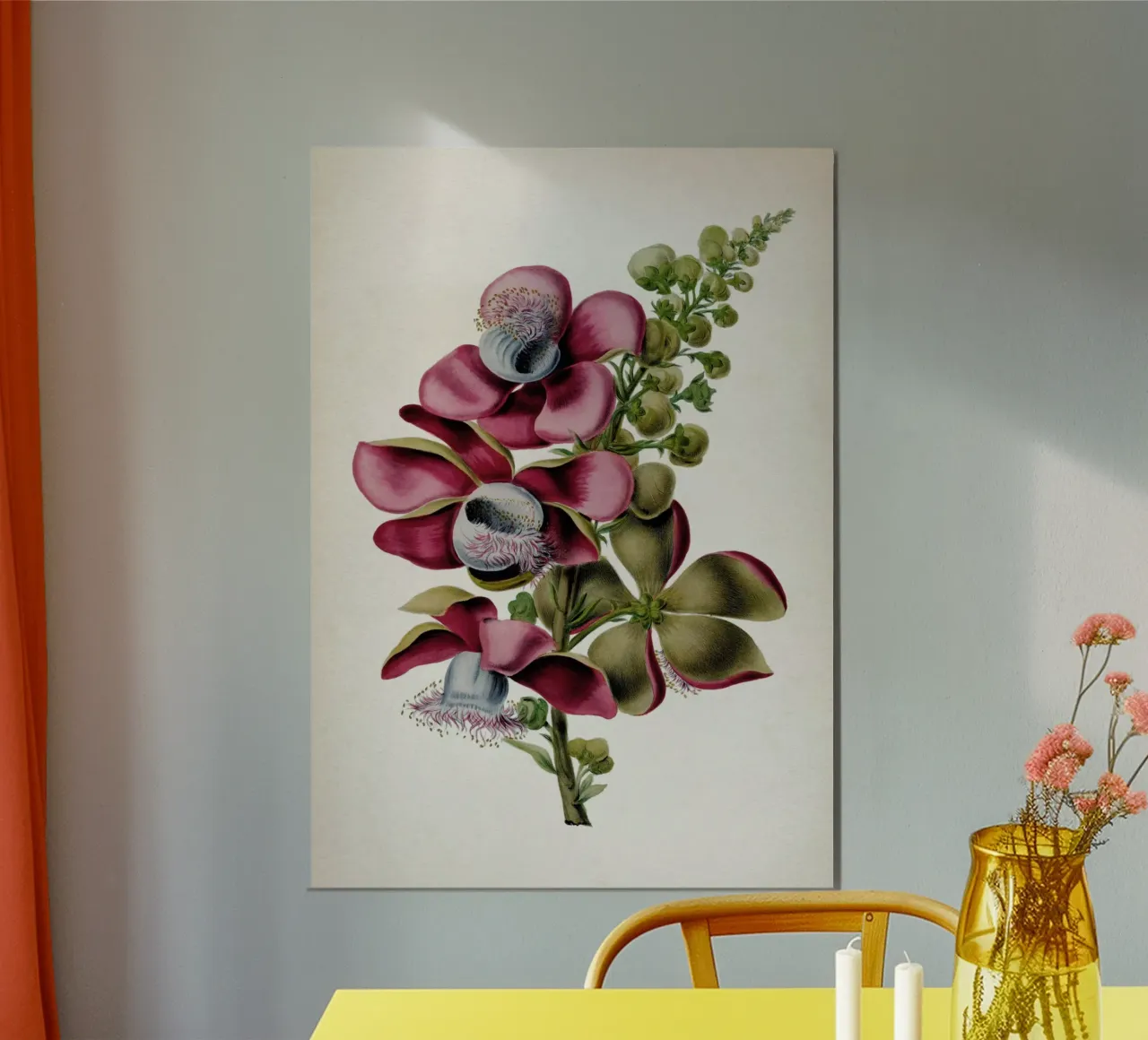 Vintage Denisse 2 Couroupita Guianensis poster con telaio in plastica da Vintage Print Collection