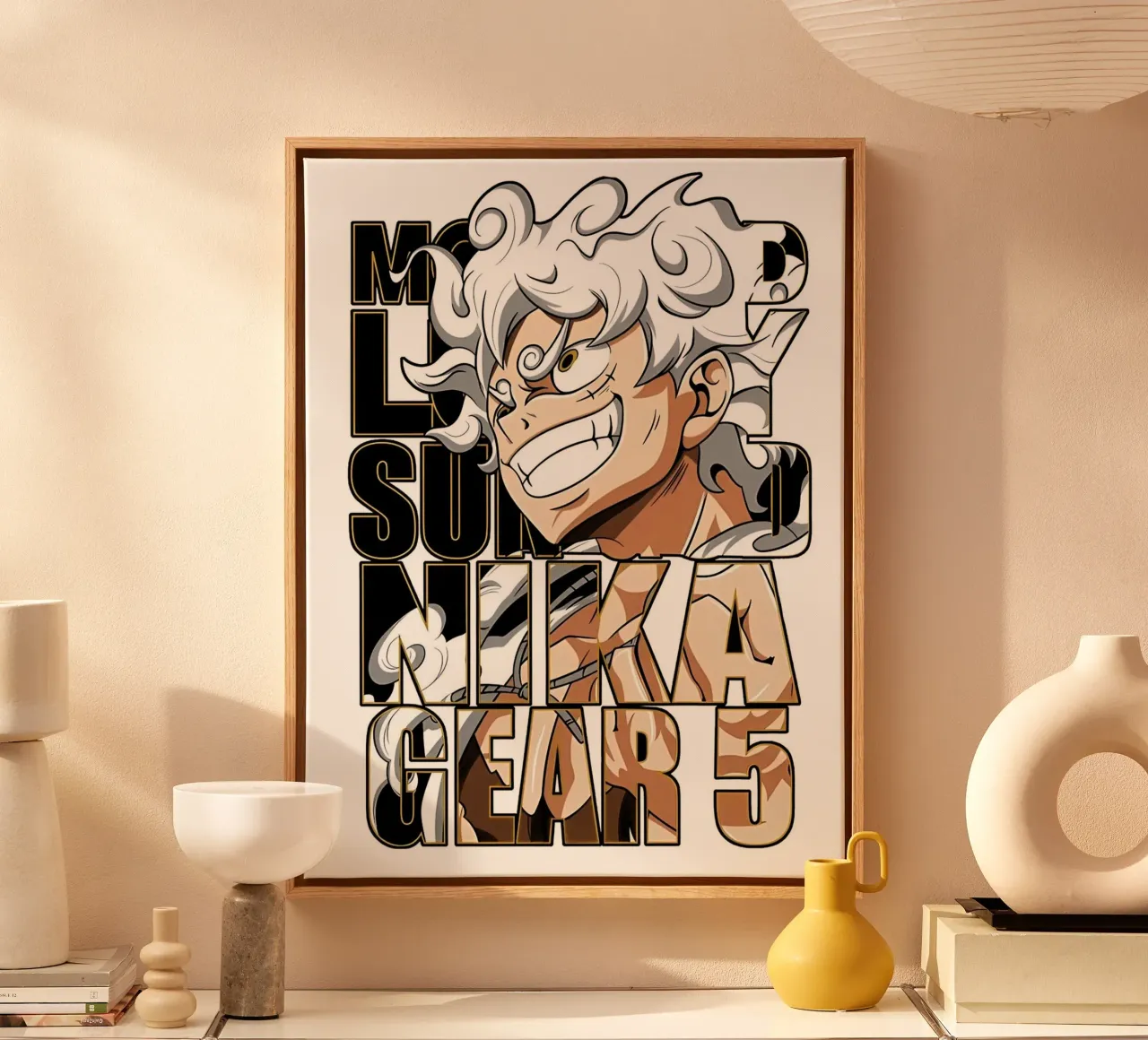 Luffy Versnelling 5 canvas met Baklijst van Toby H Williams