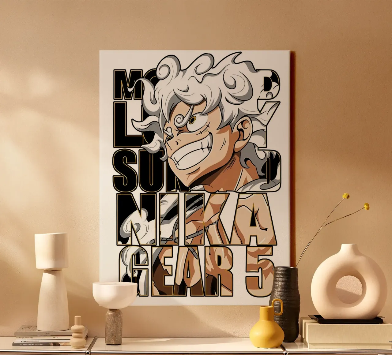 Luffy Versnelling 5 canvas met Baklijst van Toby H Williams