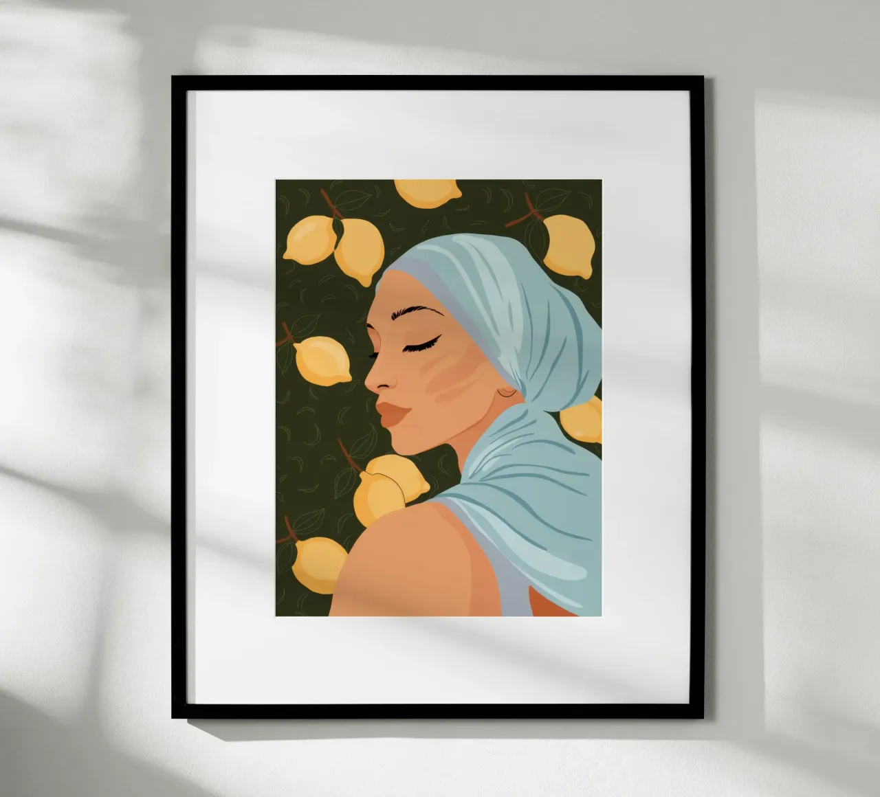 Serenità dell'ora d'oro poster con telaio in legno da Echo Saber