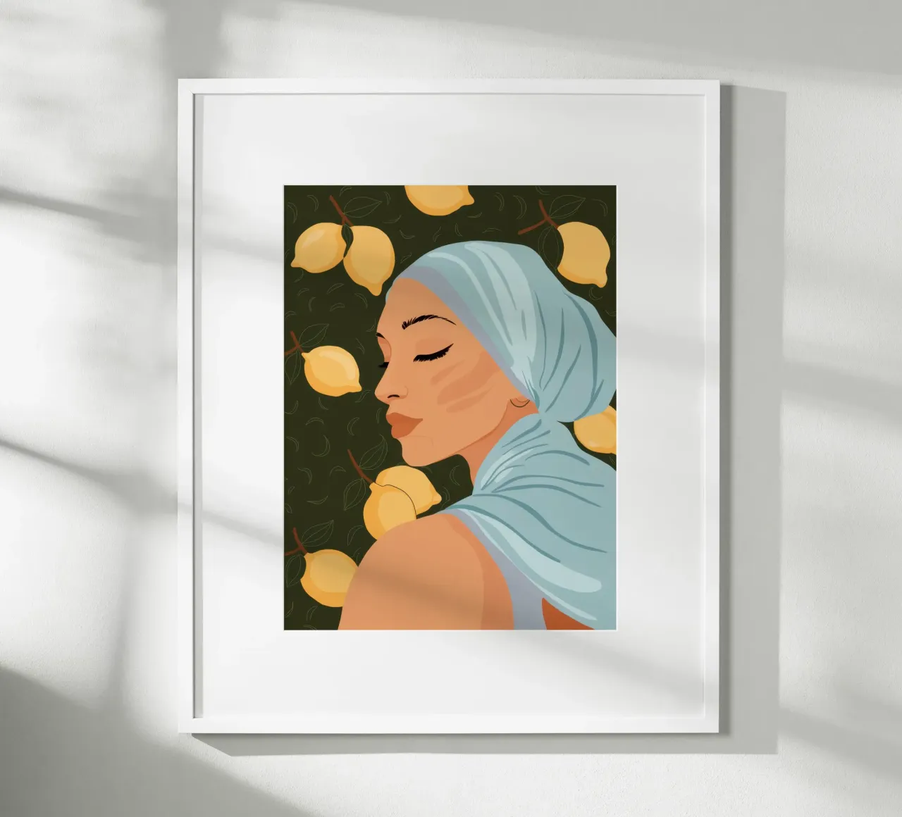Serenità dell'ora d'oro poster con telaio in legno da Echo Saber