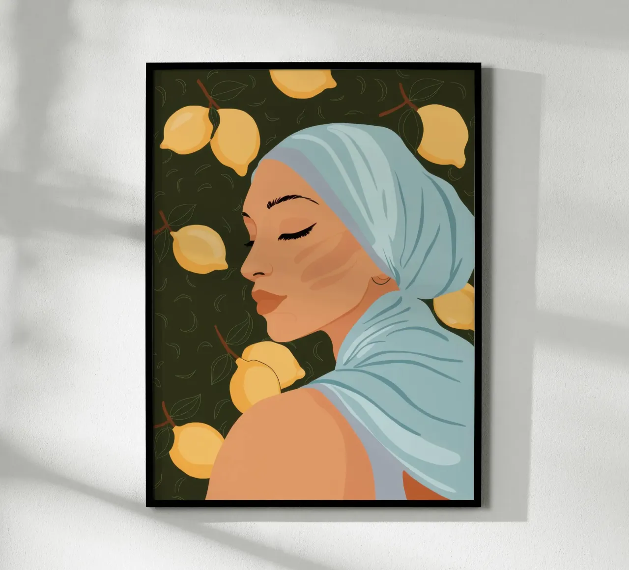 Serenità dell'ora d'oro poster con telaio in legno da Echo Saber