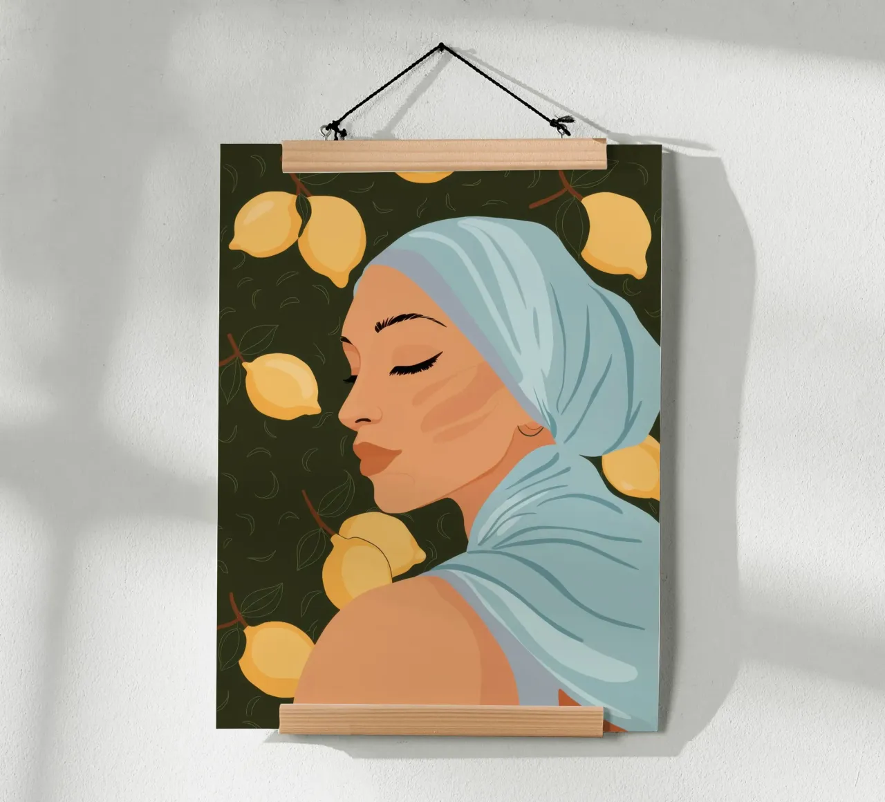 Serenità dell'ora d'oro poster con telaio in legno da Echo Saber