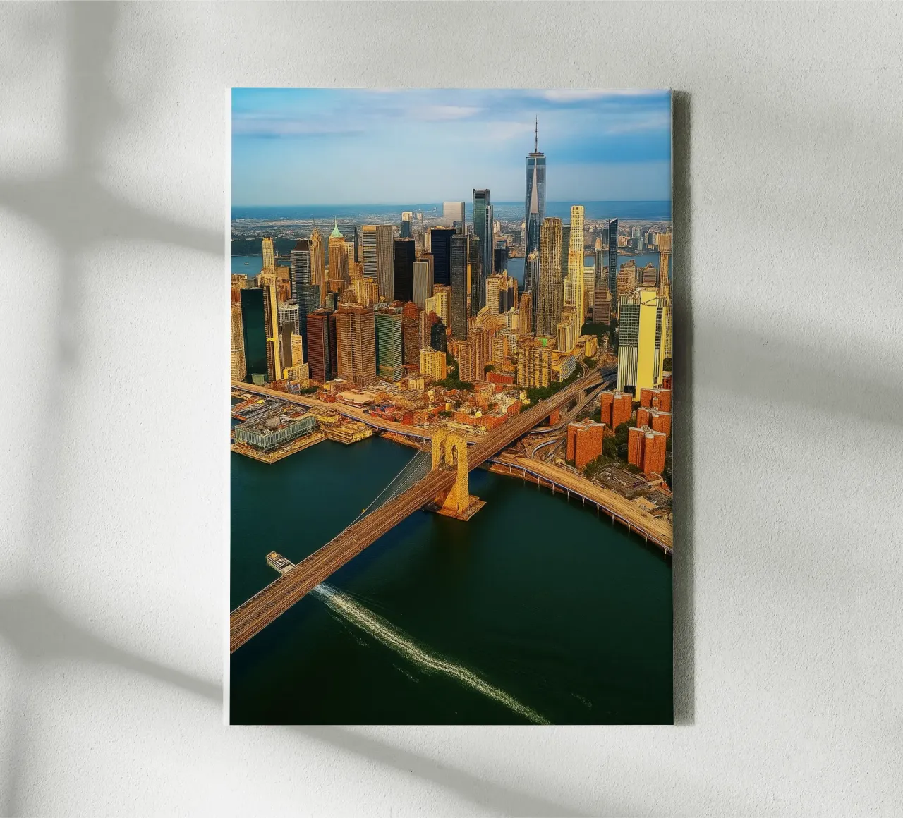 bridge on the sea view retro photography canvas with Floater frame by viantishop
