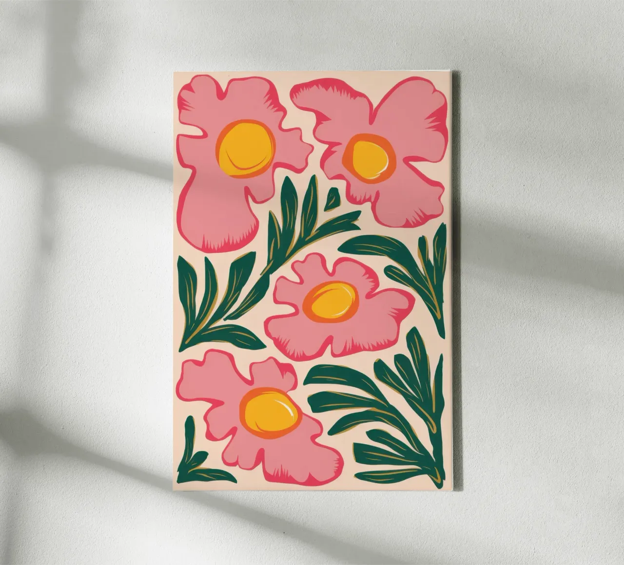 Fiori rosa audaci tela con Cornice a cassetta da Echo Saber