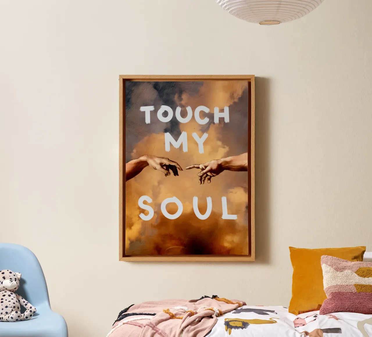 TOUCH MY SOUL tela con Cornice a cassetta da Type & Tape