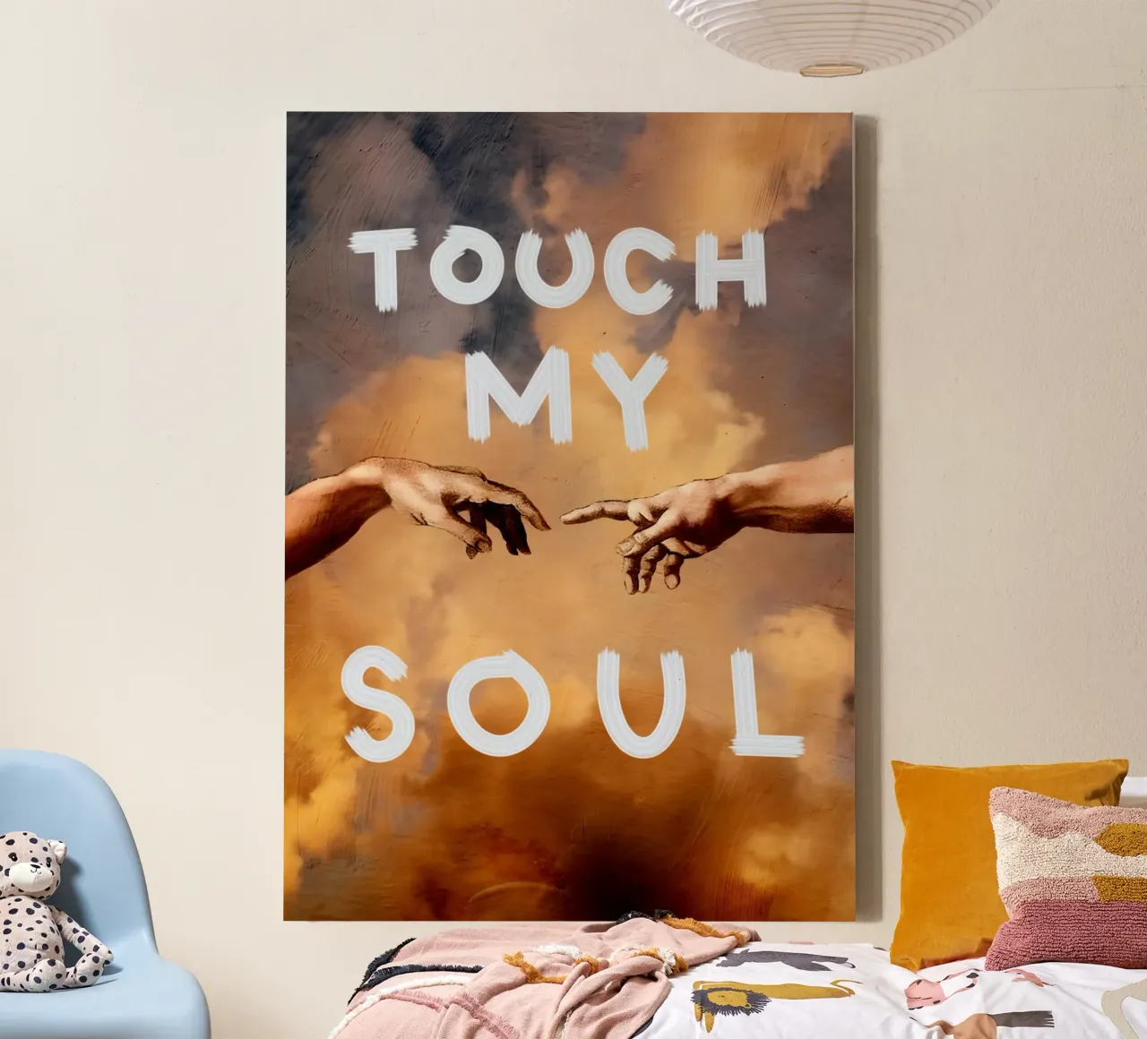 TOUCH MY SOUL tela con Cornice a cassetta da Type & Tape
