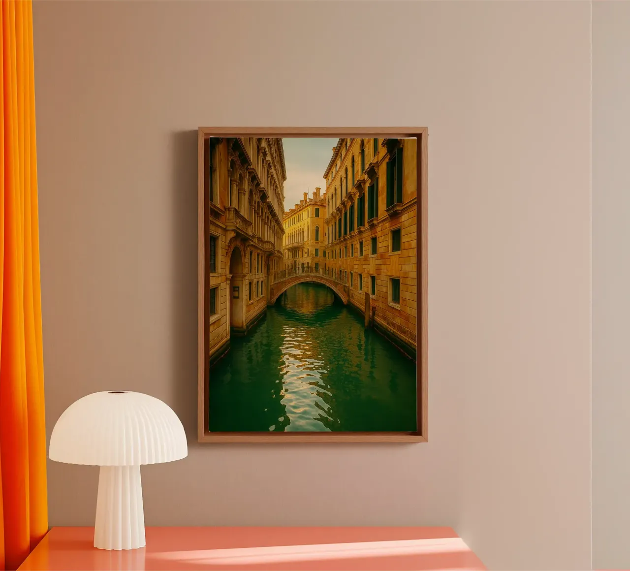 canal view retro photography canvas with Floater frame by viantishop