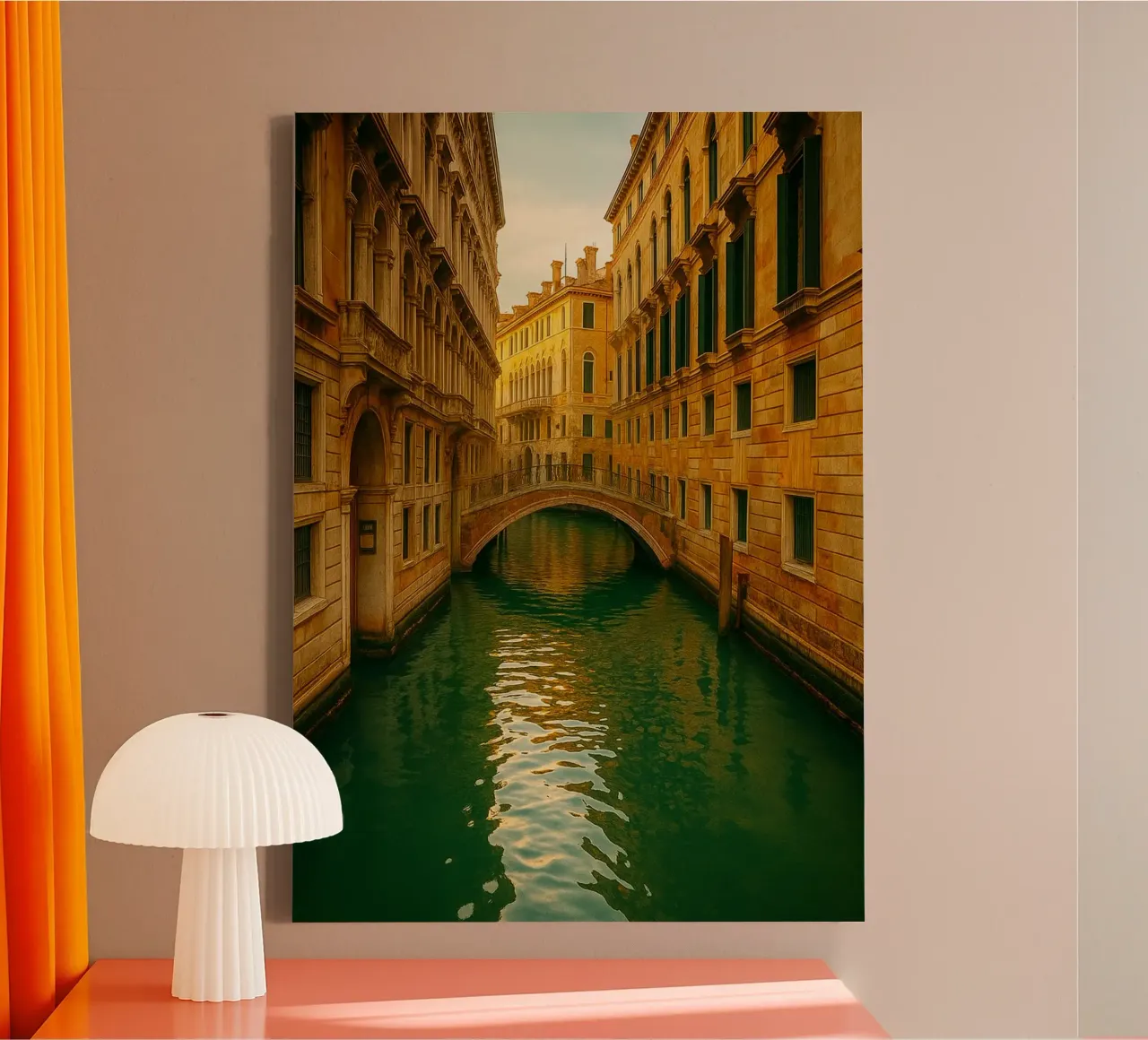canal view retro photography canvas with Floater frame by viantishop