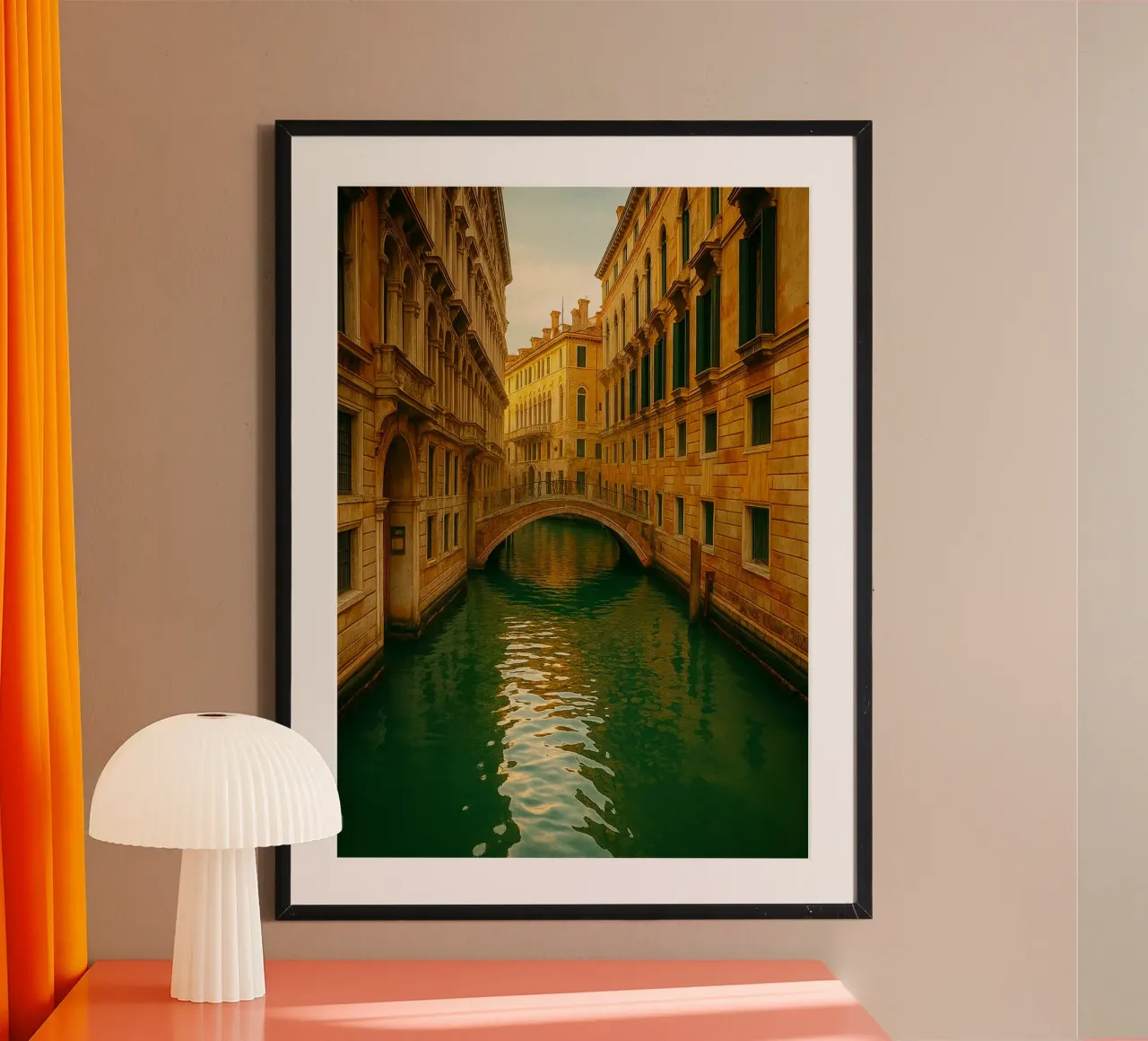 fotografia retrò vista canale poster con telaio in alluminio da viantishop